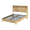 Natural-Queen, variant on Full XL Bed Frame,Natural Finish Wavy Curved Platform Bed with Storage Headboard,Built-in Charging Station,Silent Metal Support Structure
