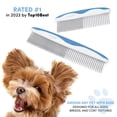 thumbnail image 6 of Poodle Pet Cat and Dog Grooming Comb with Stainless Steel Teeth, 2 Pack (Blue), 6 of 8