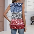 thumbnail image 5 of 4th Of July Tank Tops for Women Patriotic Star Print V-Neck Sleeveless Tunics Patriotic Flowy Relaxed Fit Summer Lounge Wear Tops,S,#01 Deep Red, 5 of 5