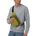thumbnail image 6 of Hirioo Yellow Checkered Plaid for Double Layer Waist Bag Adjustable Fanny Pack For Travel Running Hiking, 6 of 9