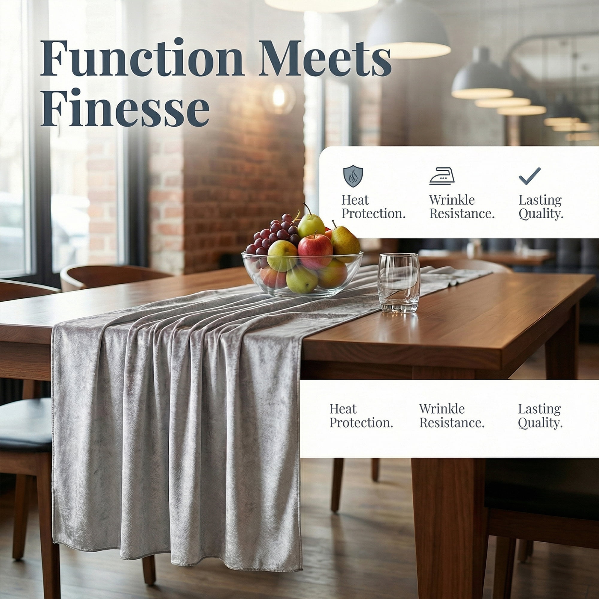 Unique Bargains Birthday Decorations Long Polyester Kitchen Runner Gray 27.6x118.1in