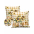 thumbnail image 6 of Outdoor Pillow Covers Throws Watercolor Floral Bouquets in Vase,Waterproof Pillow Cases Pack of 2 Sunflower on Yellow White Plaid,Durable Cushion Cover Pillowcase for Patio Balcony Couch Garden, 6 of 7