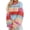 Orange pink, variant on Womens Color Block Sweater Striped Chunky Knit Cropped Sweaters Crewneck Fall Long Sleeve Loose Pullover Tops