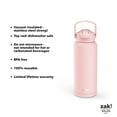 thumbnail image 5 of Zak Designs Straw 32 oz Other Solid Print Stainless Steel Water Bottles with Silicone Bumper, 5 of 6