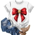 thumbnail image 5 of Kedxroy Christmas Shirts for Women Christmas Shirt Xmas Bow Graphic Holiday T-Shirt Tops(Red,L), 5 of 6