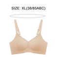 thumbnail image 2 of Soutien-gorge Sans Fil pour Femmes Soutien-Gorge Sans Couture Super Confortable Col en V Ajustable Invisible - Teint, 2 of 5