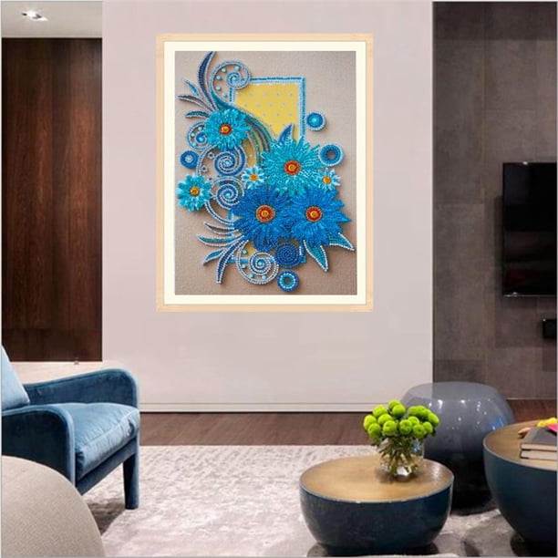 1 Juego de pin de 5D DIY, , imágenes de cristal, Arte de d Decoración para el hogar, sa de estar, dormitorio, ad Azul real Soledad DIY Diamond Pintura