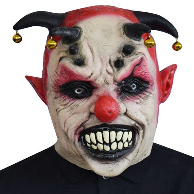 Disfraz de payaso Mask Horror Bell de látex para Halloween y carnaval