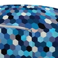 thumbnail image 3 of Abstract Pouf Cover with Zipper, Beecomb Like Rectangular Blurry Geometrical Image in Blue Tones and White Art, Soft Decorative Fabric Unstuffed Case, 30" W X 17.3" L, Multicolor, by Ambesonne, 3 of 5