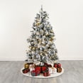 thumbnail image 2 of SAFAVIEH 5.5 Ft Pre-Lit Fully Decorated Artificial Christmas Tree With Pine Cones, Frosted White/Green, 2 of 12