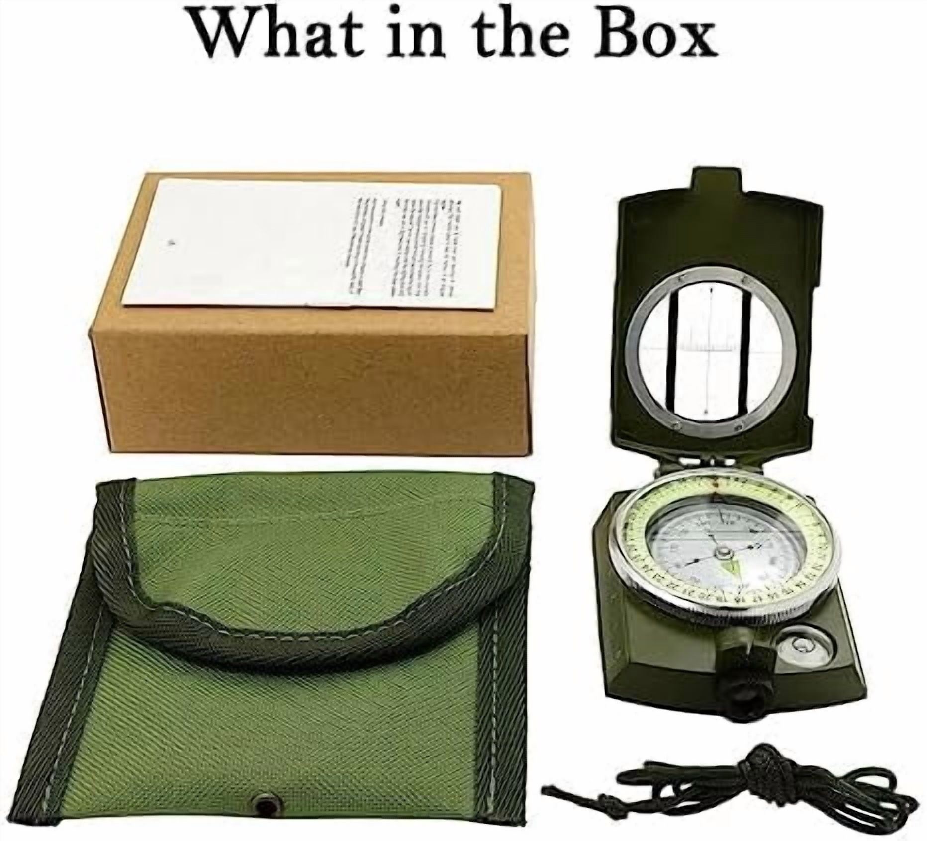 Compass, Hiking Compass for Survival with Lensatic – Water-Resistant Durable and Pocket-Sized