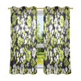 thumbnail image 6 of Yayeee Window Curtains Light Filtering 63"x52" Grommet Panel Pair Home Living Room Decor, Green Flower Pattern, 6 of 7