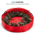 thumbnail image 6 of Heavy Duty Christmas Wreath Storage Bag Handles Made Of Durable 600D Oxford Polyester Material Storage Bag Extra Large Holiday Wreaths Container (Red,35.8 Inch), 6 of 7