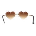 thumbnail image 4 of Womens Rimless Unique Laced Edge Heart Shape Retro Sunglasses Gold Brown, 4 of 4