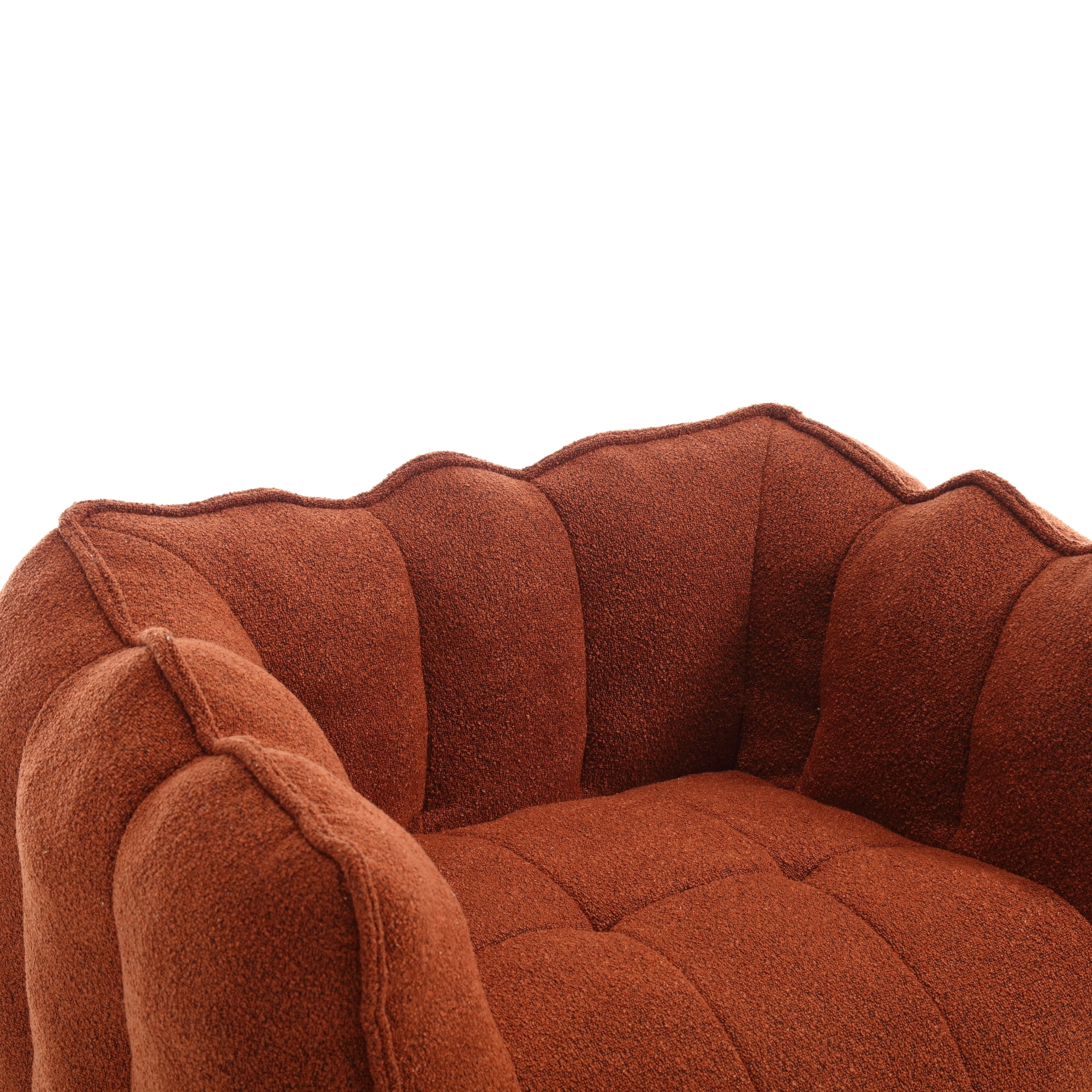 Bean Bag Chair with Footstool, Soft Lightweight Filled Bean Bag Sofa Chair with High Resilient Foam, Chenille Adult Bean Bag Chair with Armrests for Adults to Game, Read, Watch TV, Red Brown