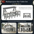 thumbnail image 4 of SYNGAR Dining Table Set for 3, Modern Wood Pub Table and 3 Cushioned Stools, 4 Piece Counter Height Bar Table Set with Socket, Kitchen Breakfast Dinette Set for Small Spaces, Gray, D8338, 4 of 10