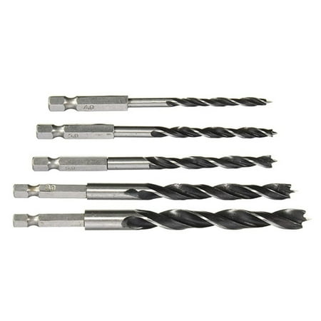 

Garhelper Bore Hole Twist Drill 5pcs Four Slot 4-10mm Wood Working Hex Shank Triangle Bit Tool Kit