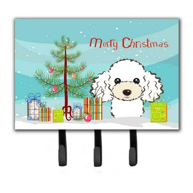Carolines Treasures BB1629TH68 Christmas Tree & White Poodle Leash or Key Holder
