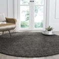 thumbnail image 4 of Safavieh Athens Talia Solid Shag Area Rug, Dark Gray, 6'7" x 6'7" Round, 4 of 13