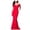 Red, variant on Women's Off Shoulder Mermaid Maxi Dress Elegant Sweetheart Neck Evening Gown for Party Graduation