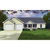 House Plan Gallery - HPG-1488 - 1,488 sq ft - 3 Bedroom - 2 Bath Small House Plans - Single Story Printed Blueprints - Simple to Build (5 Printed Sets)
