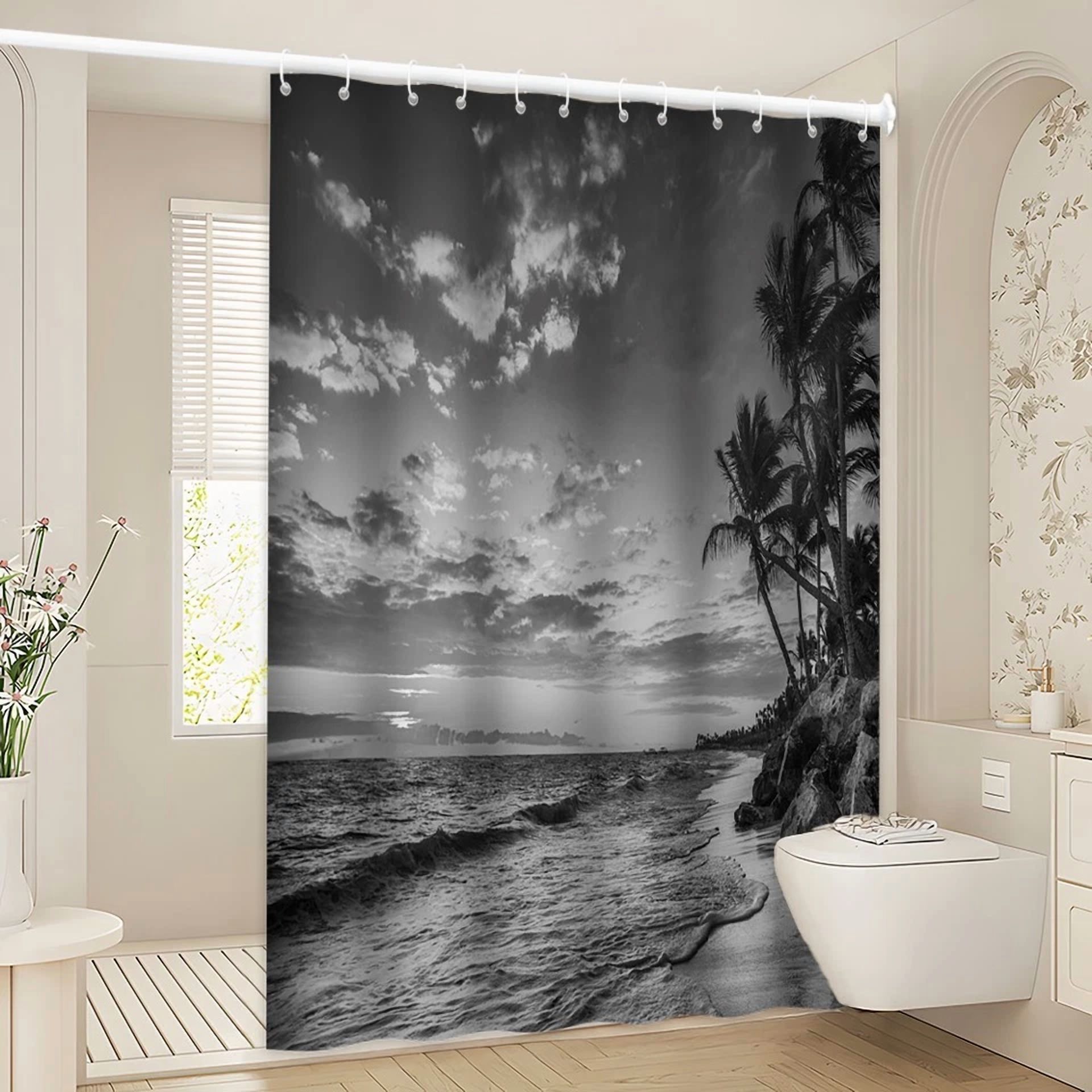 BUTTERFLY- 1Pc Shower Curtain -Polyester Fabric- 70.8X70.8 Inches With Hooks-6933A