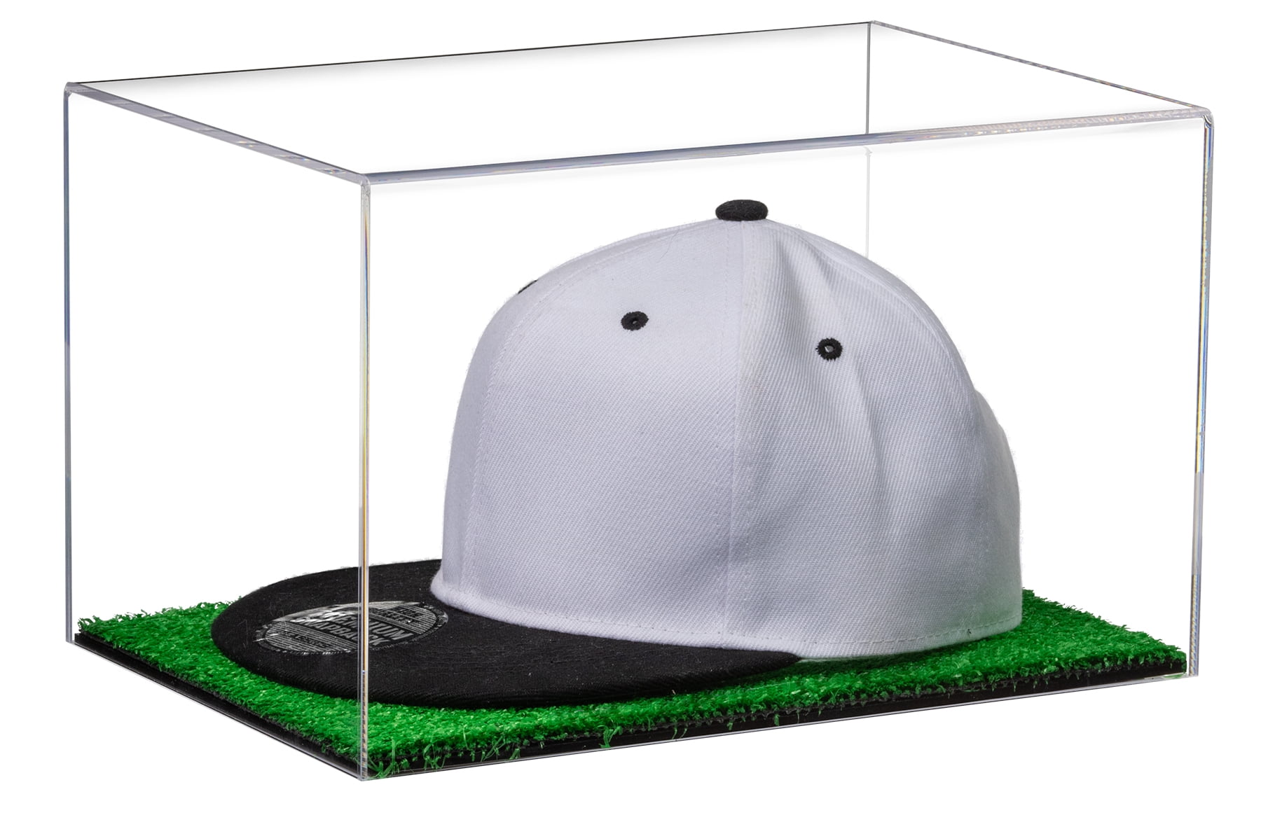 Better Display Cases Clear Acrylic Hat or Cap Display Case with Turf