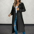 thumbnail image 2 of Coats for Women Fall Jackets for Women Women's Fashion Autumn Winter Solid Color Double Trench Coat, 2 of 7