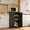Black, variant on 33'' Small Food Pantry Cabinet with Doors and Shelves, Noelse Wooden Kitchen Storage Cabinet with 4 Drawers for Kitchen Organization, White