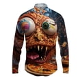 thumbnail image 3 of Camisas de manga larga con estampado 3D de pizza para hombre, camisas de hip-hop de calle de primavera y otoño, blusas góticas casuales de moda para hombre Y2k, 3 of 5