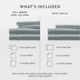 thumbnail image 3 of Long-Staple Sateen Cotton Sheets Set - Ultra Soft Double Brushed & Washed in Blue for King Size Bedding - Comfort Canopy, 3 of 13