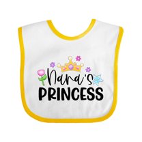Inktastic Nana's Princess Crown and Flowers Girls Baby Bib