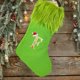 thumbnail image 1 of Christmas Holiday Supplies Christmas Socks Gifts Socks Venue Decoration Large Knitted Green Hairy Christmas Alphabet Socks, 1 of 6
