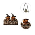 thumbnail image 2 of Lilixerw Halloween Pumpkin Head Welcome Decoration, Dual Scarecrow Figure Wall Plaque with Embossed Welcome Letter, for Porch, Entryway and Door Display, 7.87x6.29 inch, 2 of 5