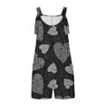 thumbnail image 5 of Penkiiy Summer Romper For Women Short Bib Overalls Casual Loose Sleeveless Jumpsuits Wide Leg Fashion Playsuit With Pockets 3XL Black, 5 of 6