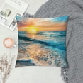 thumbnail image 2 of Orinice Sunset Waves Beach Graphic Decorative Cushion Throw Pillow Cover - Summer Short Plush, Zipper Closure, 1PC 20x20in, 2 of 5