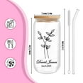 thumbnail image 3 of Personalized Glass Tumbler with Birth Flower & Name - Custom Borosilicate Cup with Bamboo Lid, Glass Straw & Leakproof Seal - Unique Birthday Gifts for Women, Mom, Teacher, Bridesmaid, 3 of 9