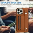 thumbnail image 5 of Nalacover Wallet Case for iPhone 13 Pro Max, Business PU Leather Unique Design Wristband Kickstand Credit Card Holder Slots Shockproof Scratch Resistant Phone Case for iPhone 13 Pro Max,Brown, 5 of 6