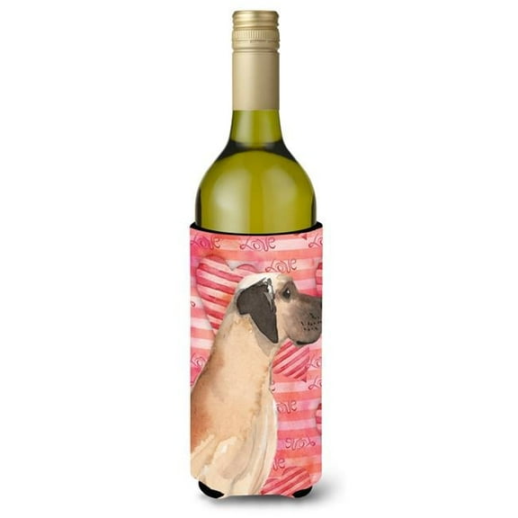 Fawn Natural Great Dane Love Wine Bottle Beverge Insulator Hugger