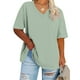 thumbnail image 1 of Fiudx Camisetas para Mujer Camiseta Deportiva de Verano de Gran Tamaño con Cuello En V y Manga Corta para Mujer, 1 of 4