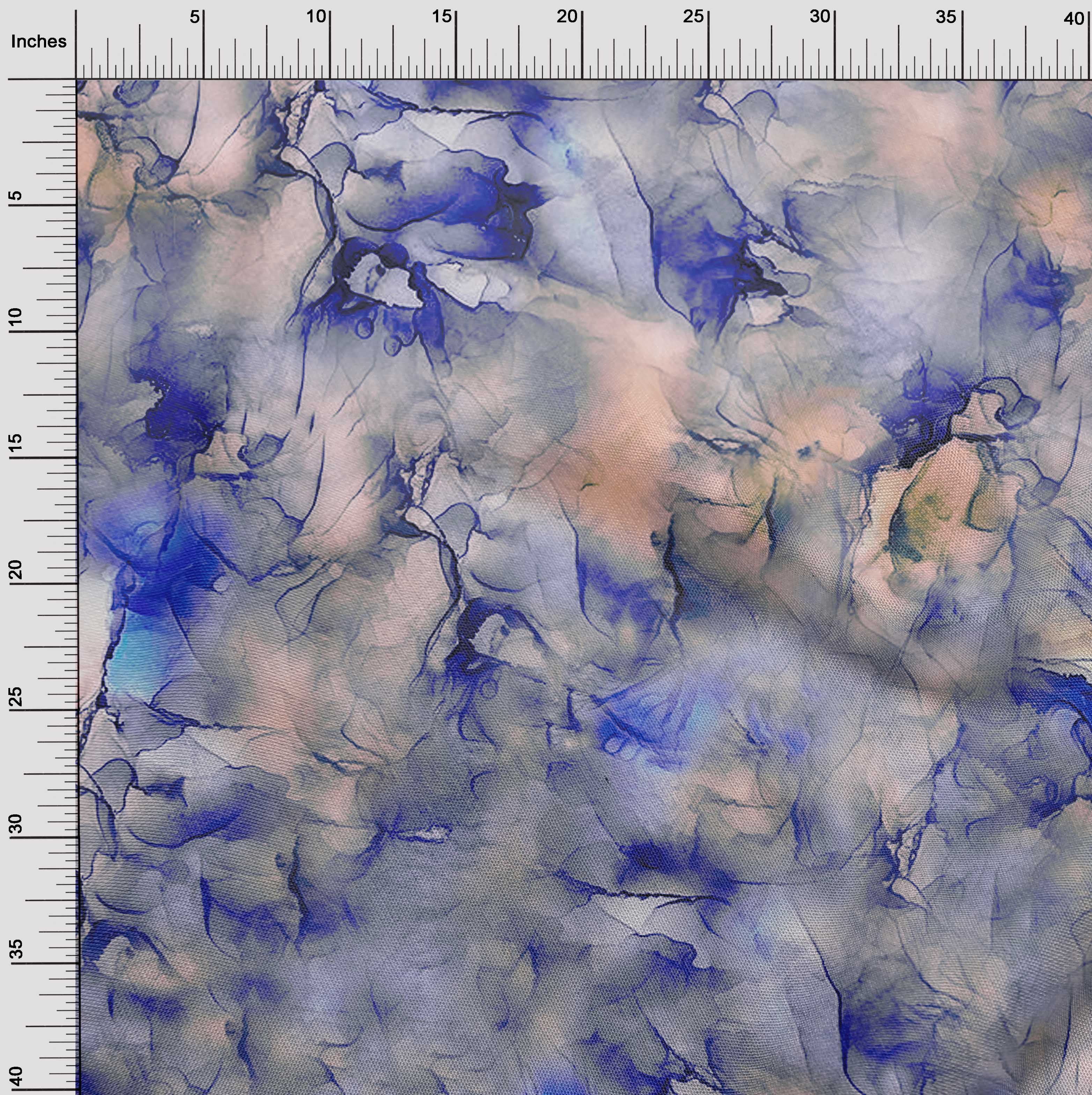 oneOone Viscose Jersey Blue Fabric Abstract Floral Diy Clothing Quilting Fabric Print Fabric By Yard 60 Inch Wide