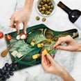 thumbnail image 4 of Fractal Cutting Board, Computer Art Featured Surreal Flowers Dreamy Imaginary Creative Concept, Decorative Tempered Glass Cutting and Serving Board, Wine Bottle Shape, Jade Green Orange, by Ambesonne, 4 of 5
