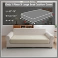 thumbnail image 3 of OHSIO Sectional Couch Covers, Wear Resistant Stretch Sofa Covers Washable Soft Couch Cushion Covers Anti Slip Furniture Protector Sofa Slipcovers for Pets (1 Piece Oversized Sofa Cover, Ivory), 3 of 9