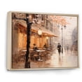 thumbnail image 2 of Designart "Impressionist Cafe In Paris With A Peachy Hue I" City Paris Floater Framed Canvas Wall Art, 2 of 5