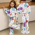 thumbnail image 4 of Grblisyd First Day of School Outfits for Girls Cute Stationery Print Crew Neck Long Sleeve Top and Flared Leg Pants Fall Clothing Set, 4 of 7