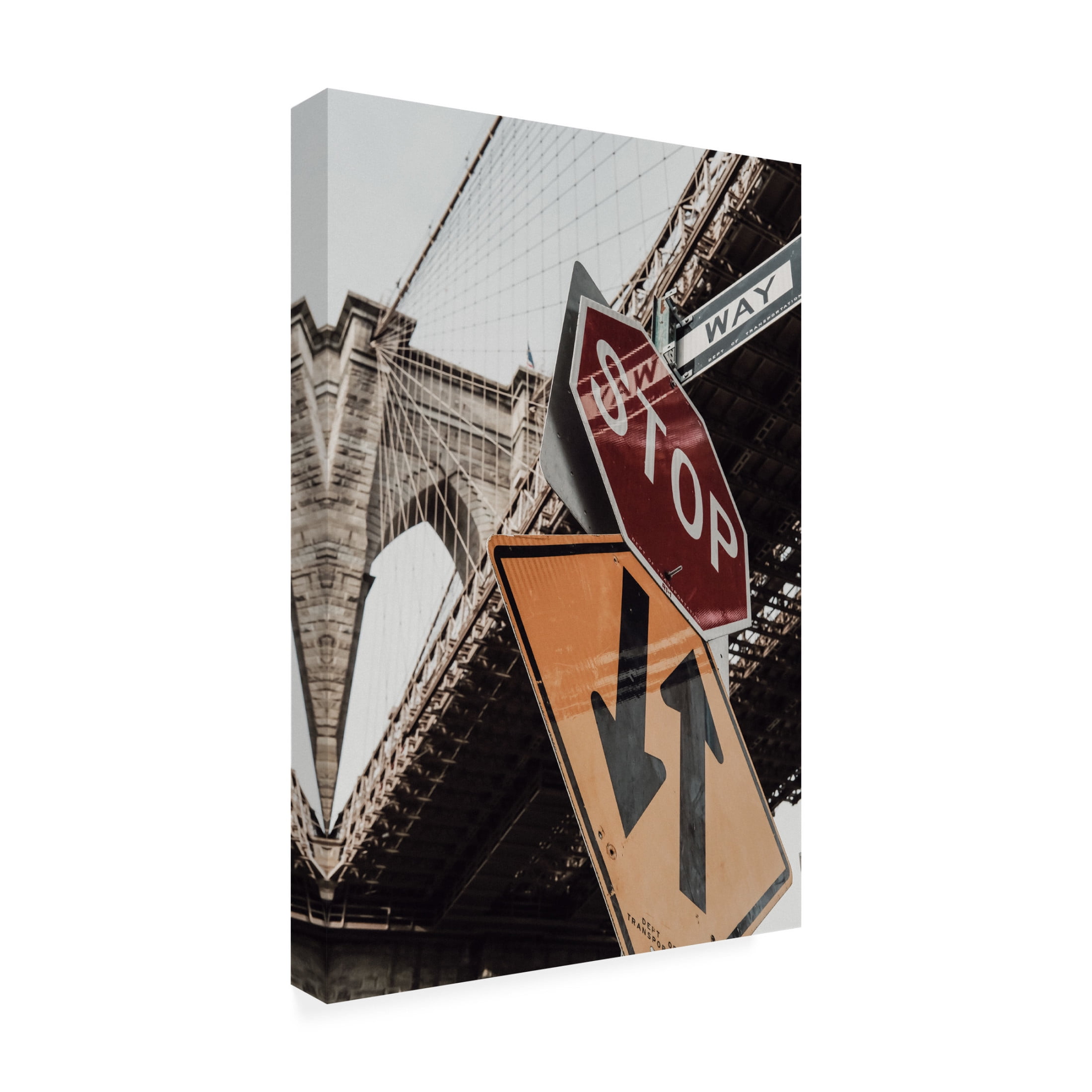 Trademark Fine Art Rikard Martin Brooklyn Bridge Stop Canvas Wall Art