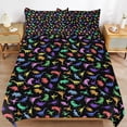 thumbnail image 6 of 3 Pcs Soft Bedding Set, Includes 1 Duvet Cover with Zipper And 2 Pillow Shams,Fun Dinosaur Pattern King(102"×90"), 6 of 8