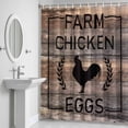 thumbnail image 5 of Chicken Eggs Shower Curtain for Bathroom Decor, Farmhouse Animal Brown Wood Grain Waterproof Fabric Shower Curtain, 60"x72" Set with 12 Hooks, 5 of 9