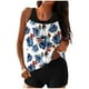 thumbnail image 2 of Trajes de baño tankini para mujer Trajes de baño de dos piezas con espalda de tiras y estampado conservador para mujer Traje de baño de dos piezas para mujer, 2 of 6