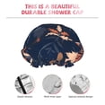 thumbnail image 5 of Balery Autumn Leaves With Blue Shower Caps, Double Layer Waterproof Shower Cap, Double Layers Reusable Shower Cap With Soft Comfortable For Long Thick Hair Soft Bath Shower Hair Caps, 5 of 9